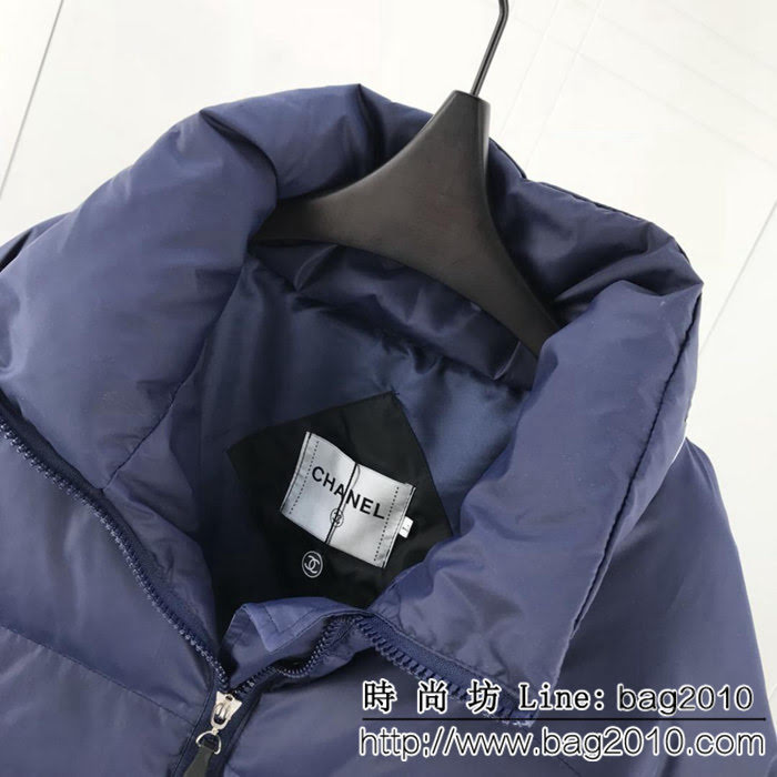 CHANEL香奈兒 vintage中古系列 18ss秋冬新款 背後品牌字母印花 拼色棉服 情侶款 ydi1523